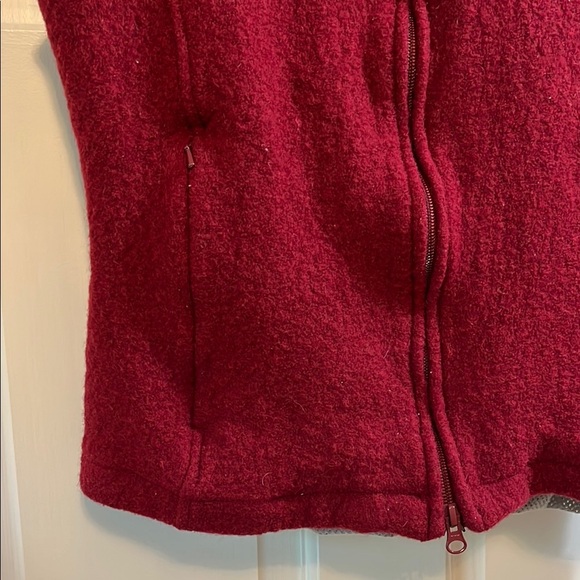 Woolrich Red Boiled Wool Mesh Lined Full Zip Up Vest - Size Small - Picture 5 of 16